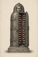 An iron maiden whose spikes are capsules
